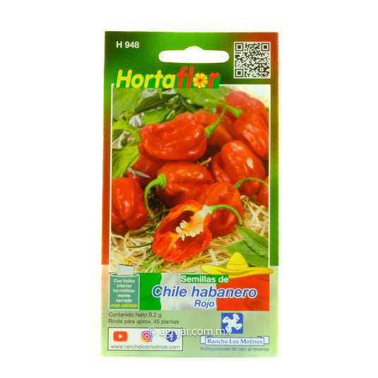 SEMILLA HORTAFLOR DE CHILE HABANERO ROJO