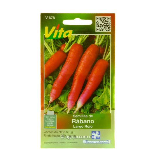 SEMILLA HORTAFLOR DE RABANO LARGO ROJO
