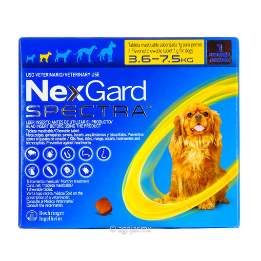 NEXGARD SPECTRA PERRO S 1 TAB 3.6-7.5 KG